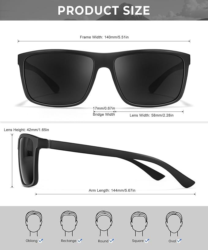 Polarized Sunglasses Men Women: Mens Sunglasses Sun Glasses for Driving Sports Fishing with UV Protection 3 Packs