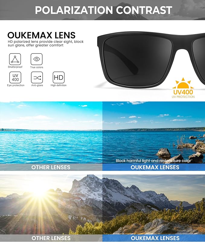 Polarized Sunglasses Men Women: Mens Sunglasses Sun Glasses for Driving Sports Fishing with UV Protection 3 Packs